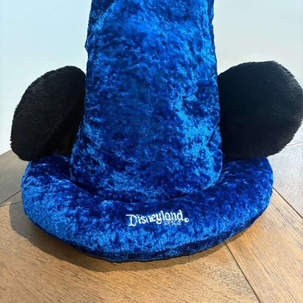 Mickey Mouse Blue Hat Fantasia Sorcerer Wizard 15” w/ Ears Adult Disney Parks - Picture 3 of 6